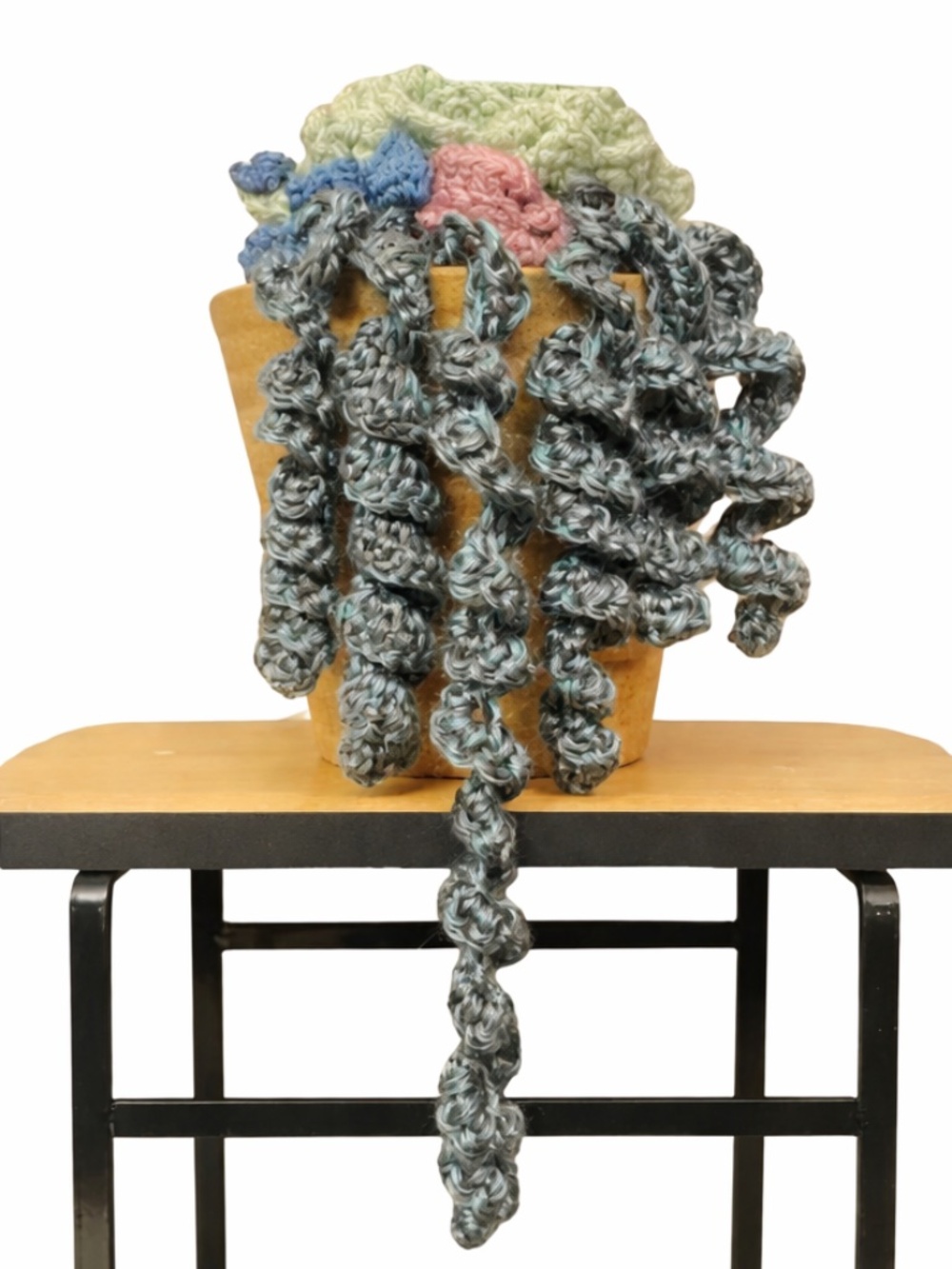 LD Yarn Creations Handcrafted Crocheted Yarn Succulent in Planter – Approx 6”